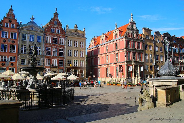 Gdansk, Poland. First acquaintance - main street (Dlugi Targ)