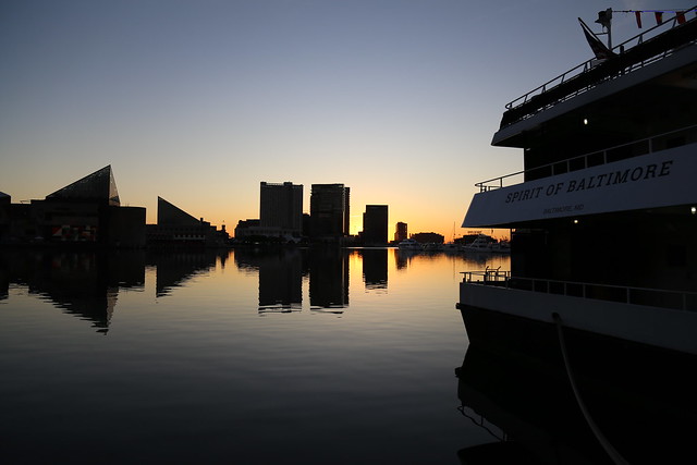 Another day dawns over Baltimore's Inner Harbor.