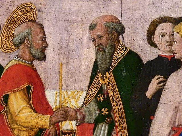 GIOVANNI FRANCESCO DA RIMINI (Attribué),1440-50 - Saint Joseph et les Prétendants (Louvre) - Detail 084