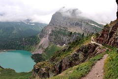 Passing the Grinnell Lake from the trail