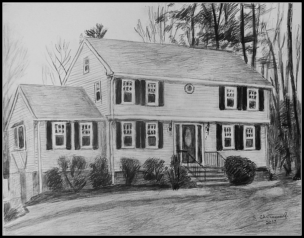 Pencil drawing of a single house Poster by Mohammad Kakar - Fine Art America