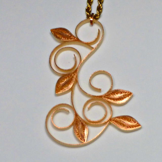 Quilled Loops and Leaves Pendant