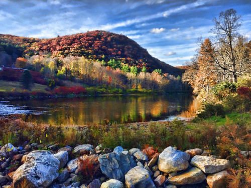 autumn fall river colors trees rocks connecticut reflections zen