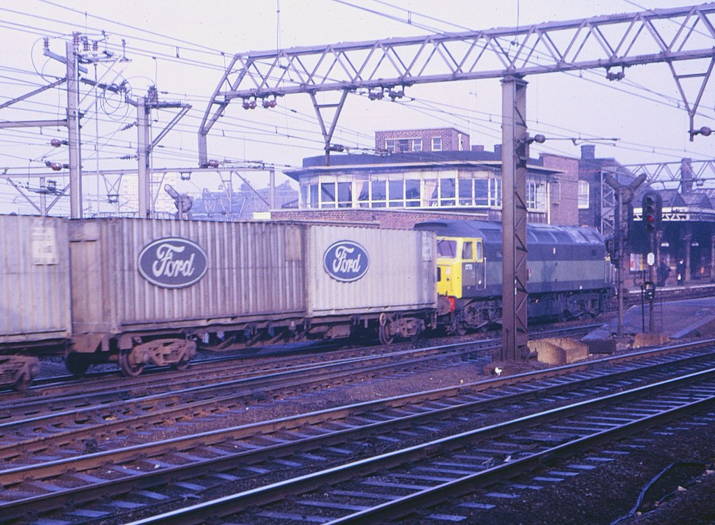 Loco 1771 passing Stratford with a down Freightliner train in 1970