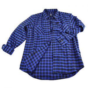 Blue & Black Checkered Flannel Shirt