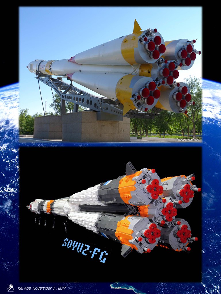 Minifig-scale LEGO Soyuz-1-22 Soyuz-FG