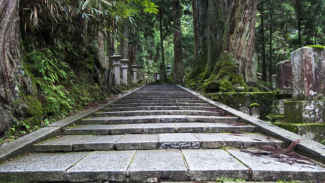 stairs in koyasan, Japan