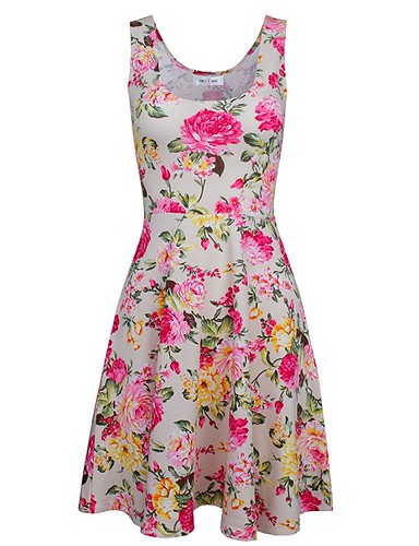 Tom's Ware Womens Casual Fit and Flare Floral Sleeveless D… | Flickr