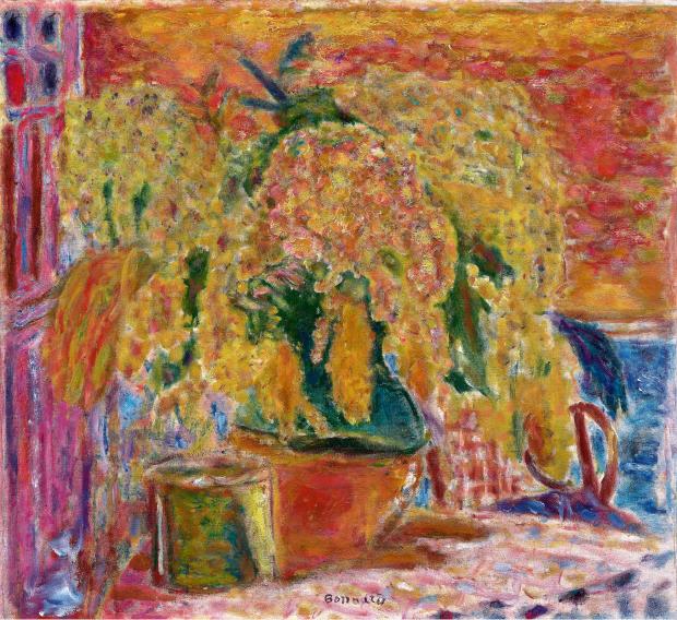 Pierre Bonnard, Mimosenstrauß / Bouquet of mimosas (1945)