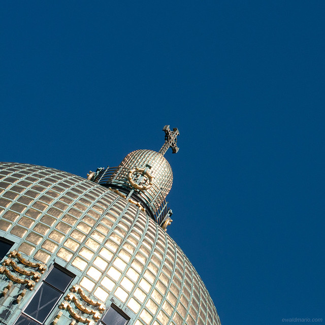 composition over a golden dome