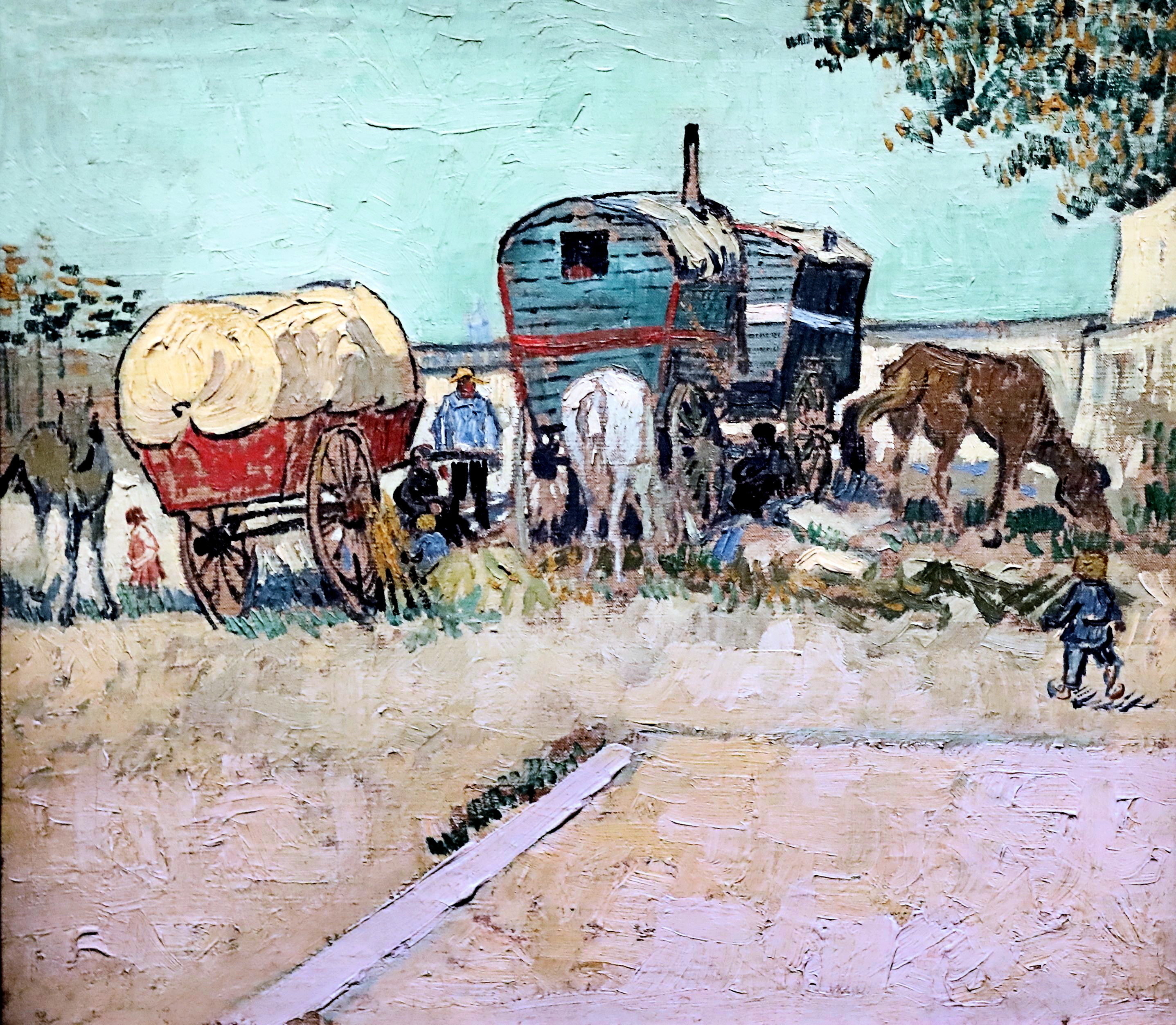 IMG_7575 Vincent Van Gogh. 1853-1890. Paris.    Les roulottes, campement de bohémiens aux environs d'Arles. The caravans, camp of gypsies around Arles. 1888.    Paris Orsay.