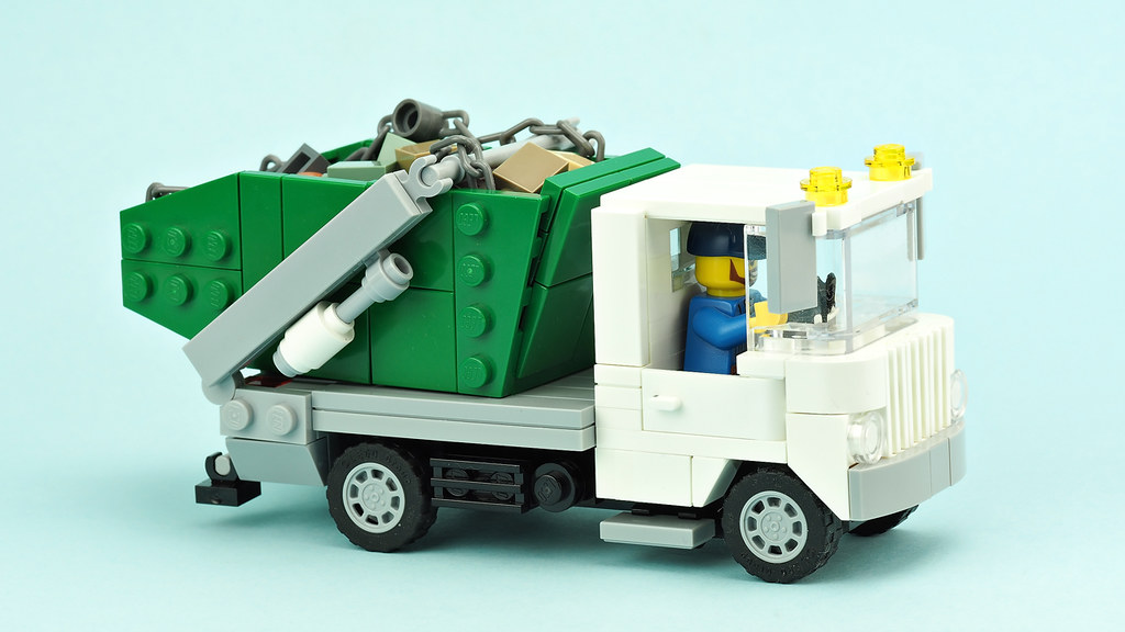 Bauanleitung instruction Müllauto Müllwagen Eigenbau Unikat Moc aus Lego Technic 