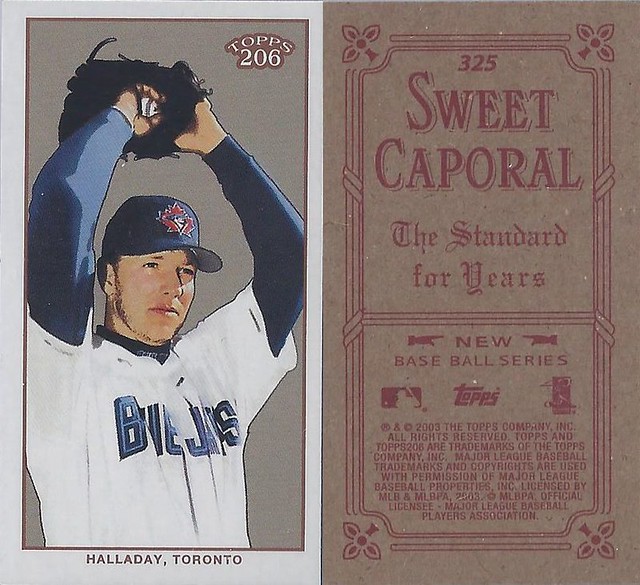 2002 / 2003 - Topps 206 Mini Baseball Card / Series 3 / Sweet Caporal Red - ROY HALLADAY #325 (Pitcher) (Toronto Blue Jays)