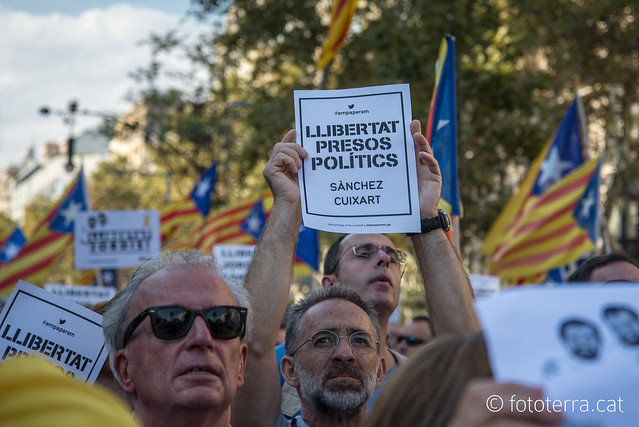 Manifestació per la llibertat de Jordi Sánchez i Jordi Cuixart