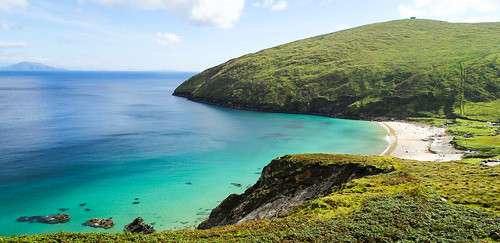 ireland irlande keel beach achill island blue sea paradis paradise keem bay