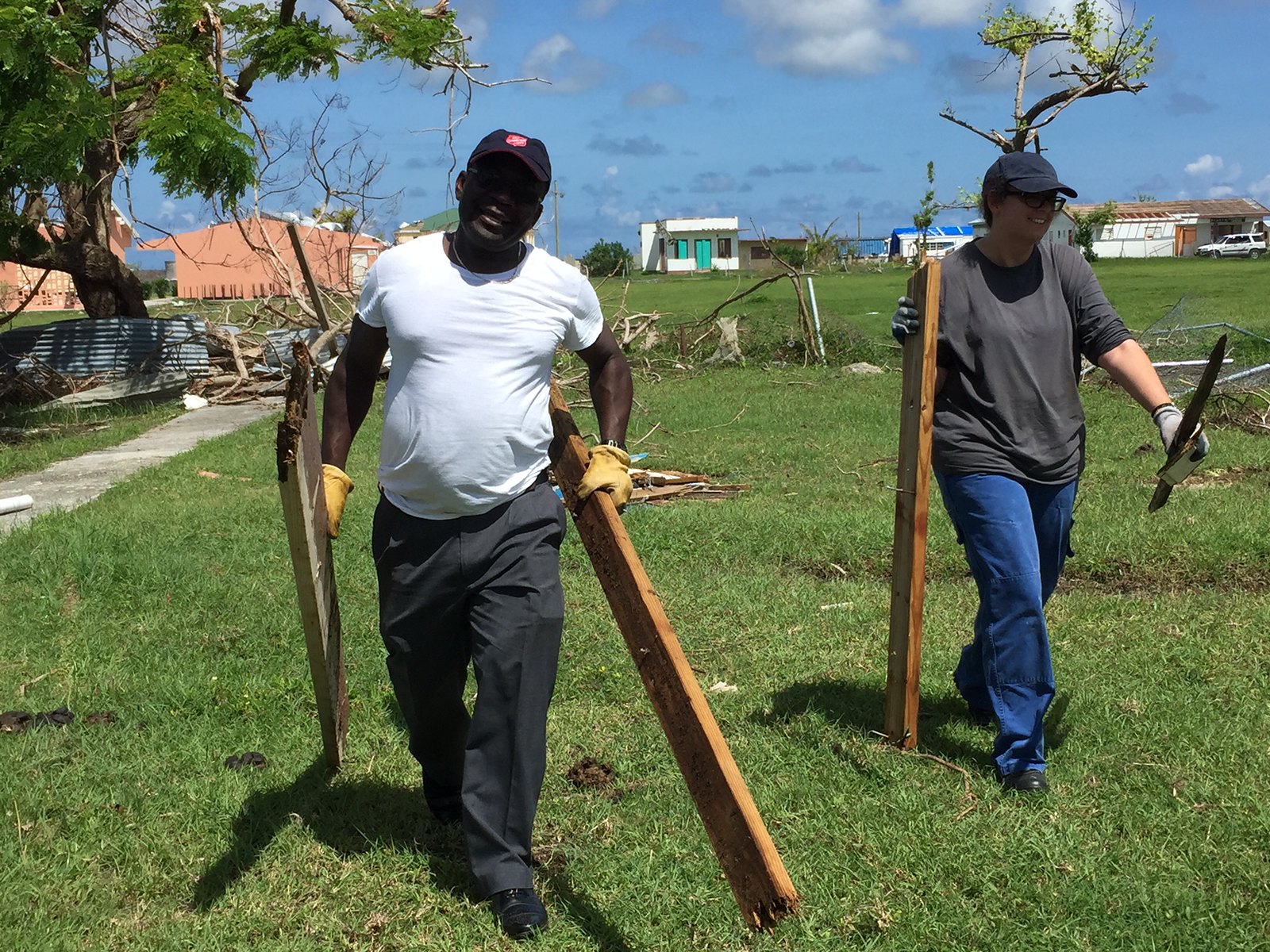 In Barbuda, The Salvation Army provided relief following Storm Irma in which 92 per cent of buildings were damaged or destroyed