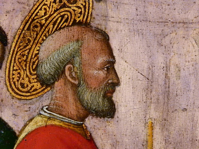 GIOVANNI FRANCESCO DA RIMINI (Attribué),1440-50 - Saint Joseph et les Prétendants (Louvre) - Detail 093