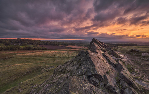 leicestershire leicester bradgatepark charnwoodborough oldjohn dawn sunrise viewpoint precambrian rocks england uk greatbritain moody