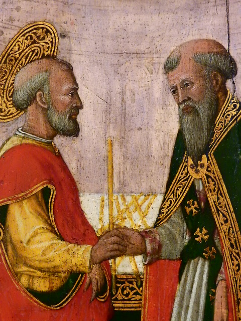 GIOVANNI FRANCESCO DA RIMINI (Attribué),1440-50 - Saint Joseph et les Prétendants (Louvre) - Detail 031