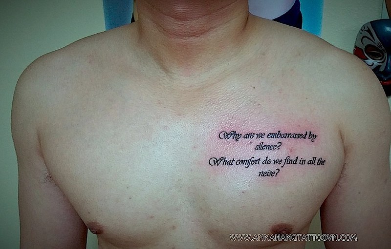 Chest Lettering Russian tattoo at theYoucom