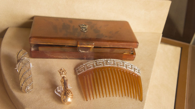 Empress Fawzia of Iran's personal care set at Royal Jewelry Museum