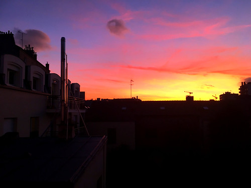 sunset city sky dusk vivid colour color