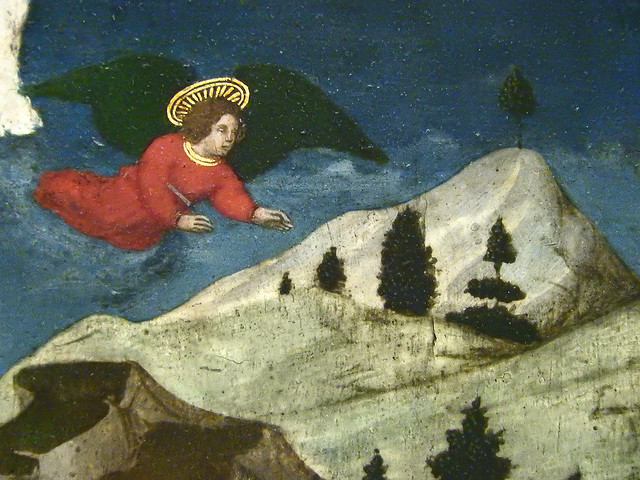 GIOVANNI FRANCESCO DA RIMINI (Attribué),1440-50 - L'Ange apparaît à Joachim (Louvre) - Detail 091