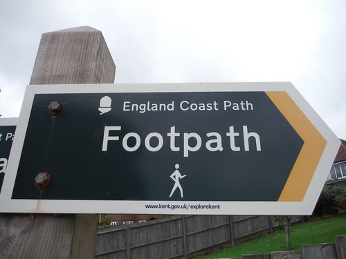 England Coast Path sign SWC Walk 93 - North Downs Way: Sandling to Folkestone or Dover