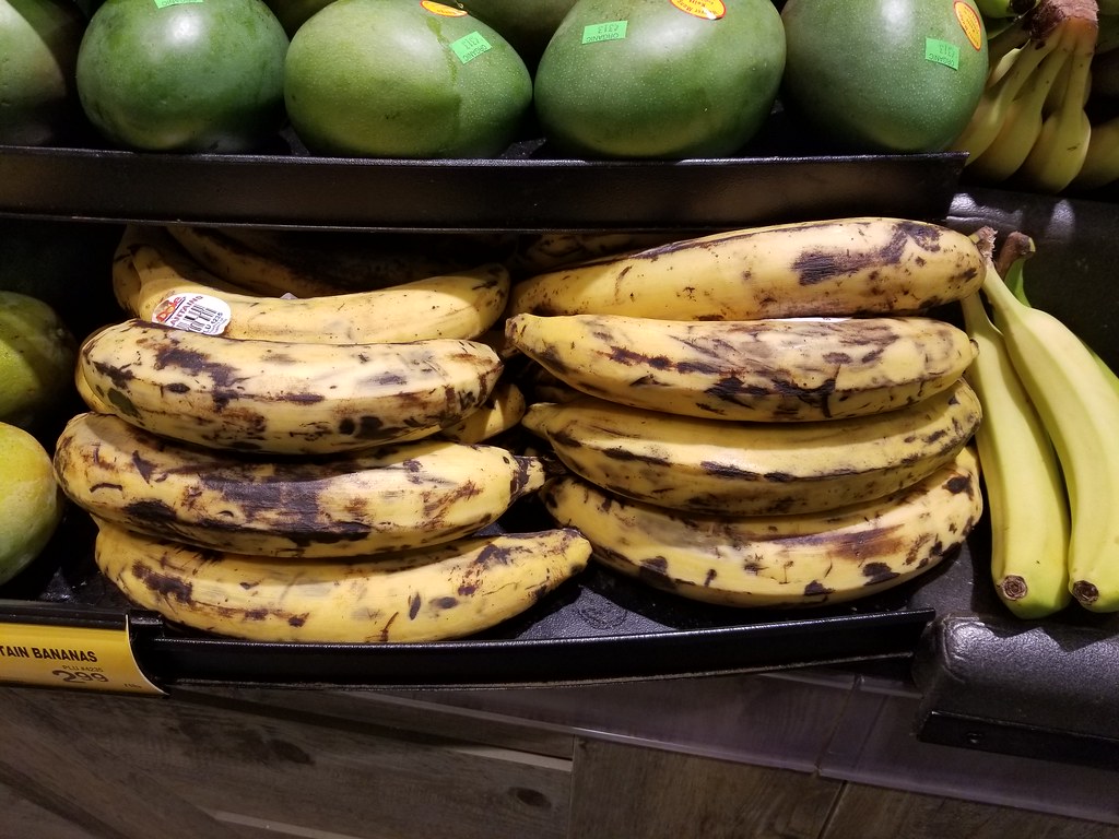 Plantain bananas: Mechanical bruising injury to peels