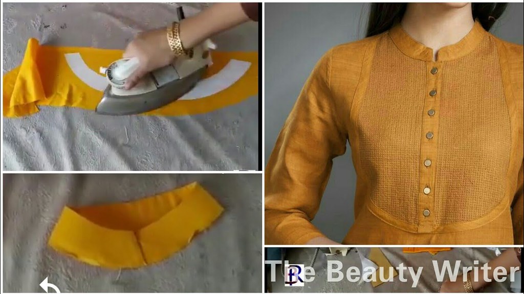 Very Easy Shirt Collar Neck Kurti Cutting and Stitching With Placket  Sleeves Cutting and Stitching  YouTube