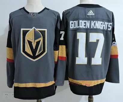 Men's Vegas Golden Knights #17 Golden Knights Gray 2017-2018 adidas Hockey Stitched NHL Jersey