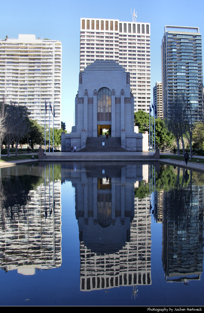 ANZAC War Memorial reflection, Sydney, Australia