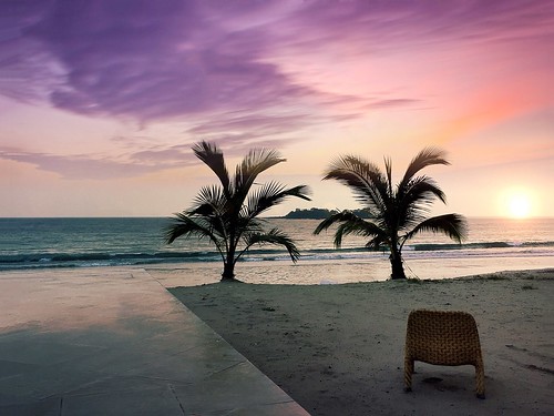 freetown sierraleone tokehbeach theplaceattokehbeach sunset chair palmtrees