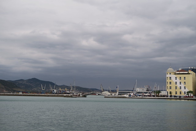 Cloudy seaside town of Volos.