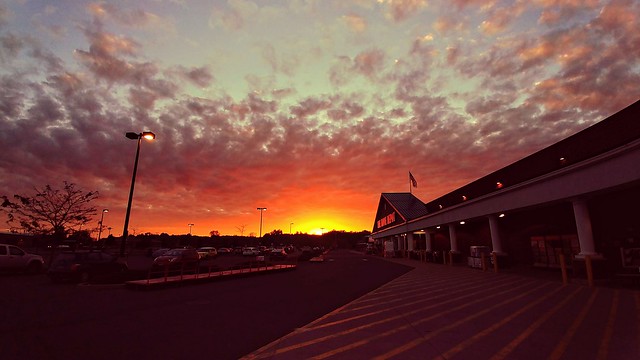 Sunset over the Hadley Home Depot