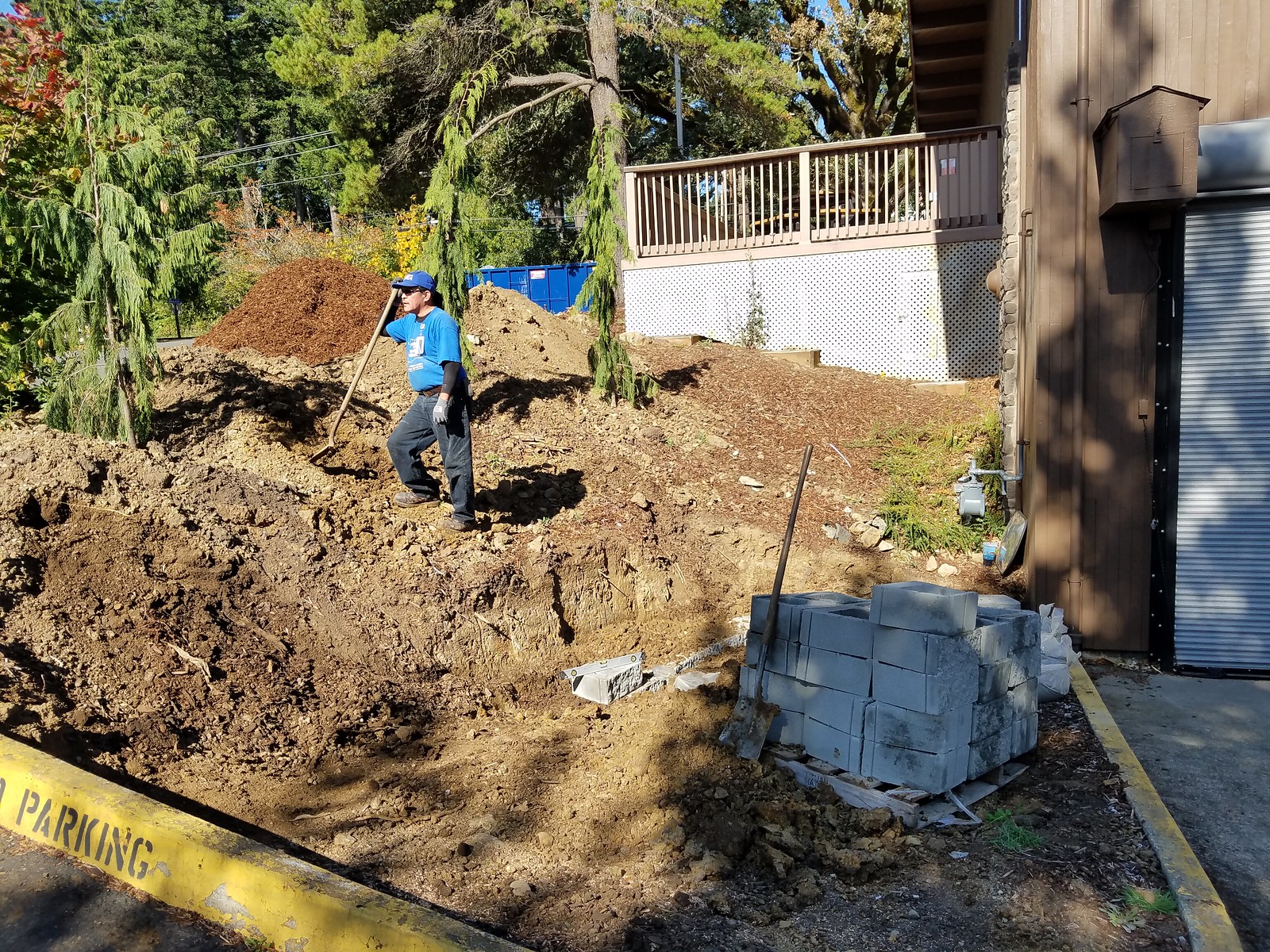 October 4, 2017--Working on the landscaping