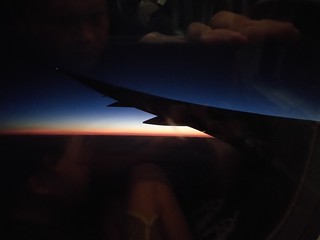 Sunrise over Australia on the flight from Tokyo