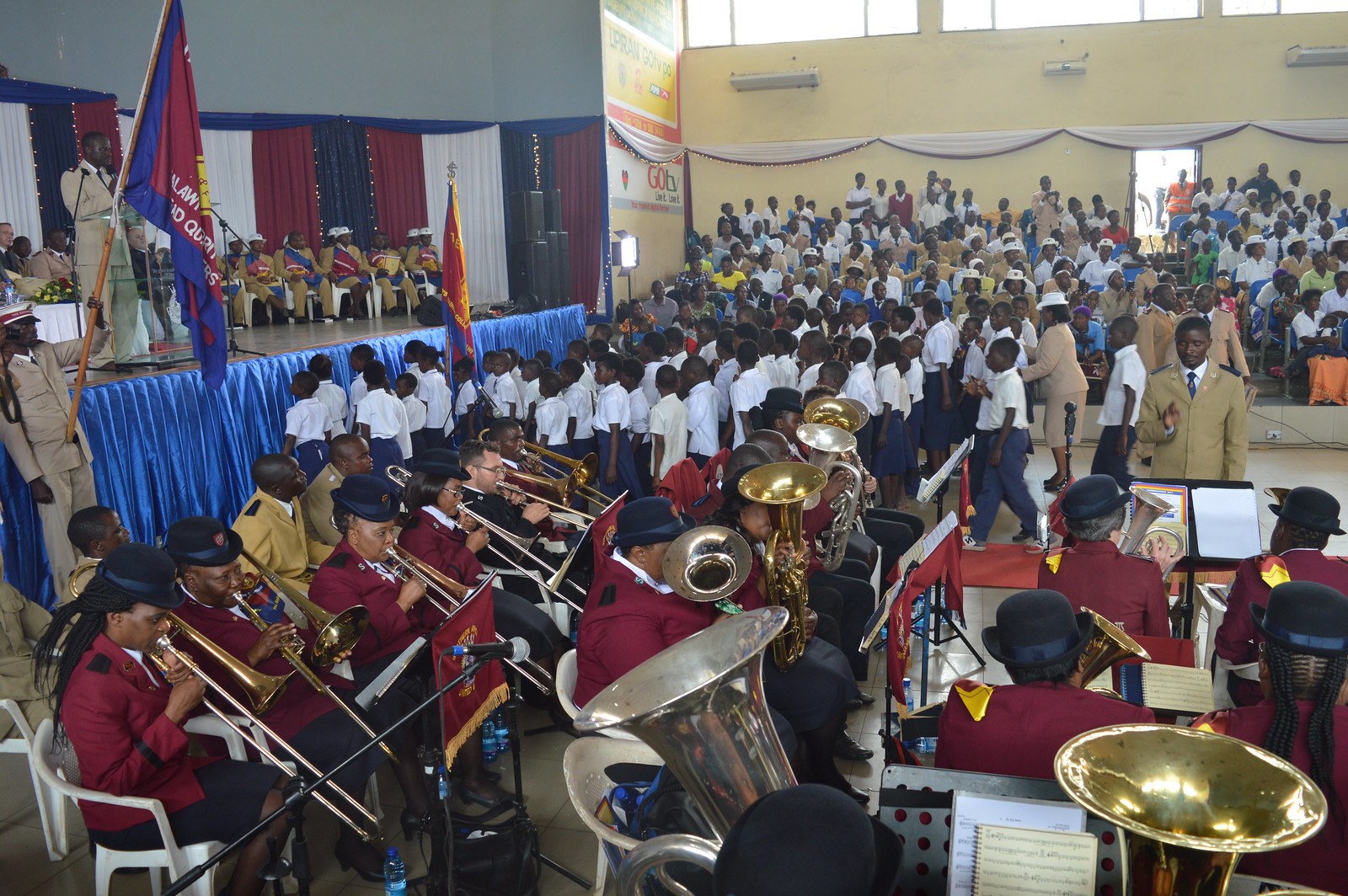 The South Africa Women's Band play during the enrolment of Junior Soldiers