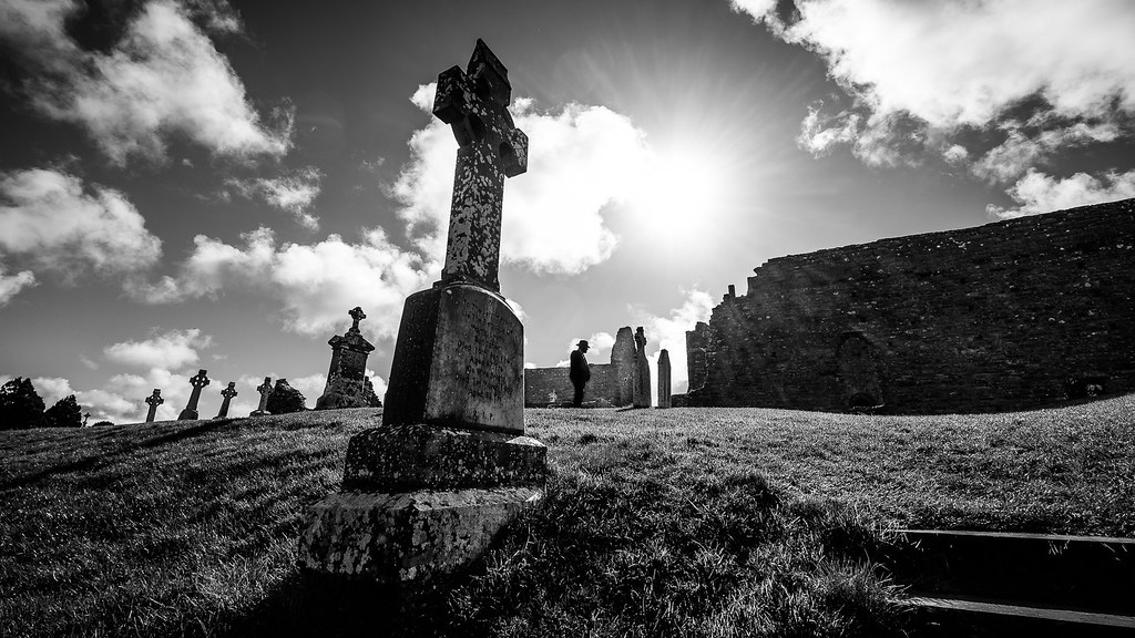 Clonmacnoise monastery - Ireland - Black and white street photography