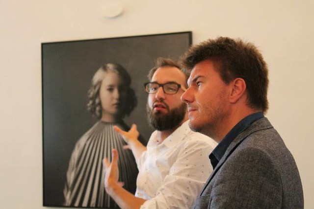Curator Pieter-Jan Valgaeren and minister of culture Sven Gatz