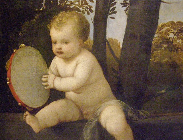 Venetian painter, The little Tambourine Player, c 1510-1515