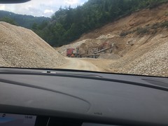 Driving on the P10 road in Montenegro