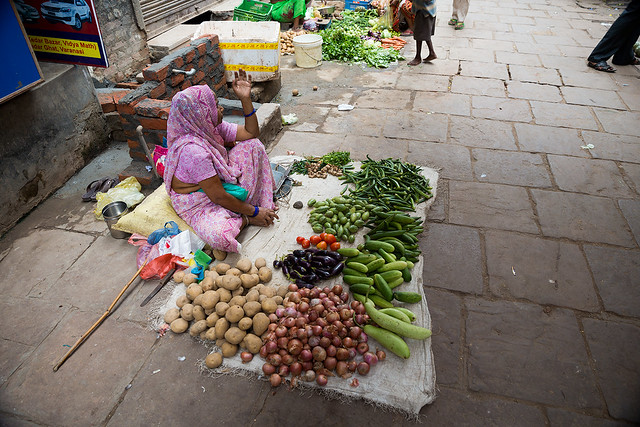 Market life in Varanasi, India.