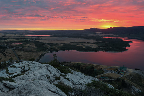 waterton lakes national park bears hump sunrise sunset canada rockies alberta lake