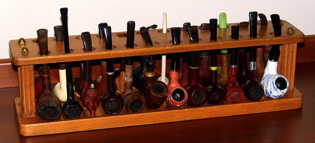 Vintage Tobacco Pipe Rack Stand With 24 Assorted Pipes Flickr