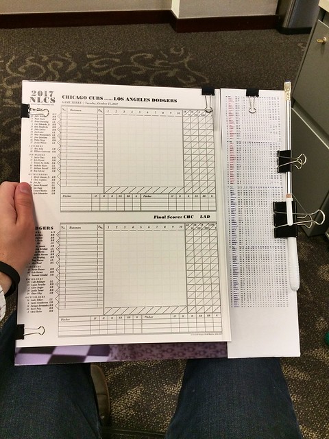 I am so ready for tonight’s NLCS game 3! This scorecard is coming with me to WRIGLEY FIELD.
