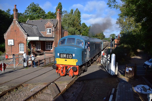 A shot from just over a year ago, 1M10 - D182 (46045) departs Thuxton, with the first service of the day for Wymondham Abbey from Dereham. Mid Norfolk Railway 09 09 2016