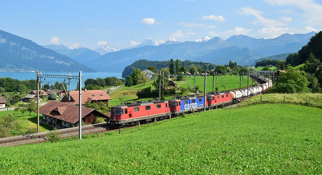 SBB Cargo Intermodal_Train 63576_Einigen, Switzterland_250817_01