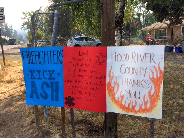 Love to firefighters from the town of Odell, OR Sept 2017.