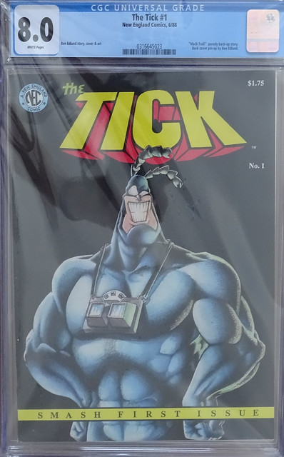 THE TICK #1 first print black and white Graded at an 8!!!!!!!!!